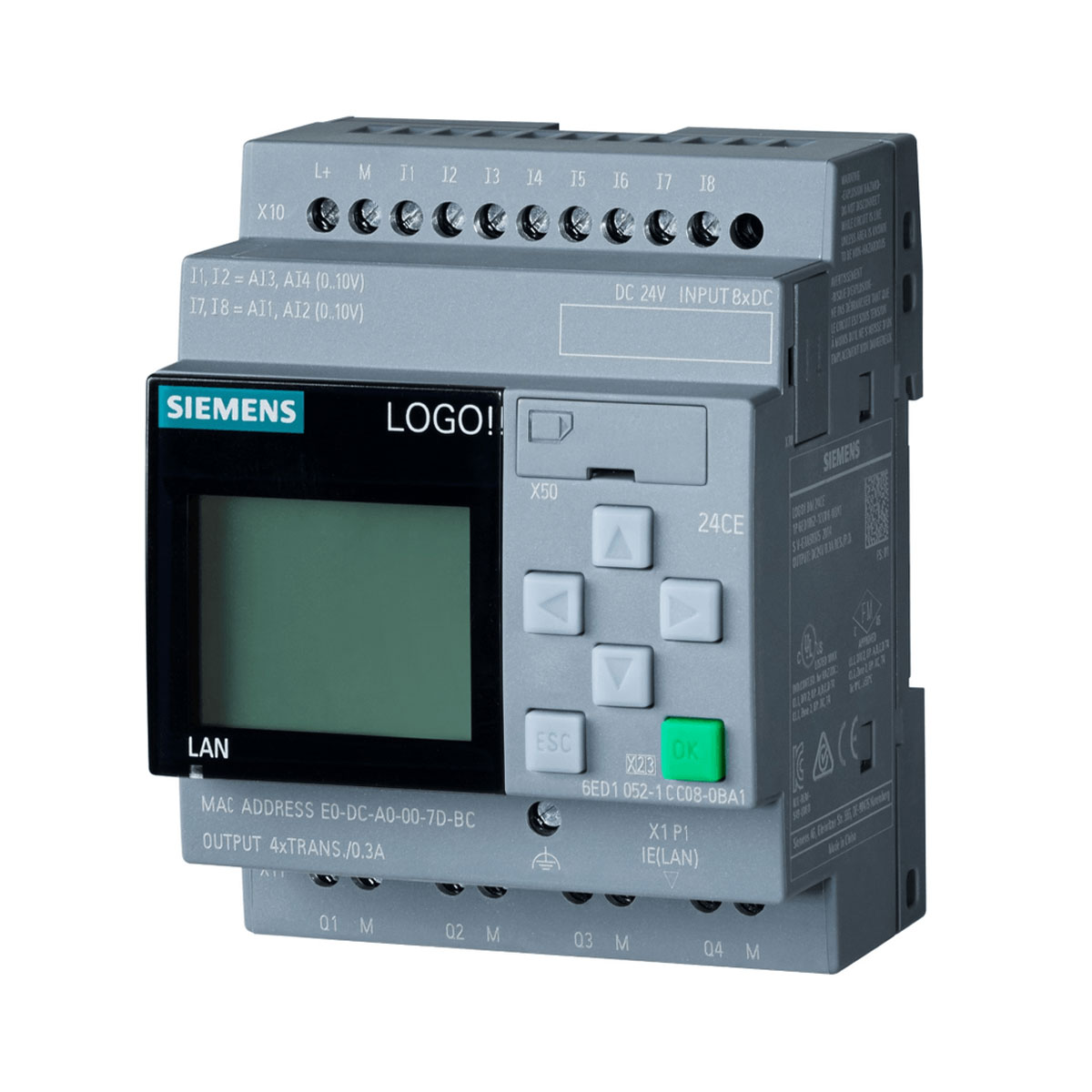 Controlador-Clp-24Vcc-8Di-4Do-Logo-01 Controlador Clp 24Vcc 8Di 4Do Logo 6Ed10521Cc080Ba2 Siemens - Imagem 1