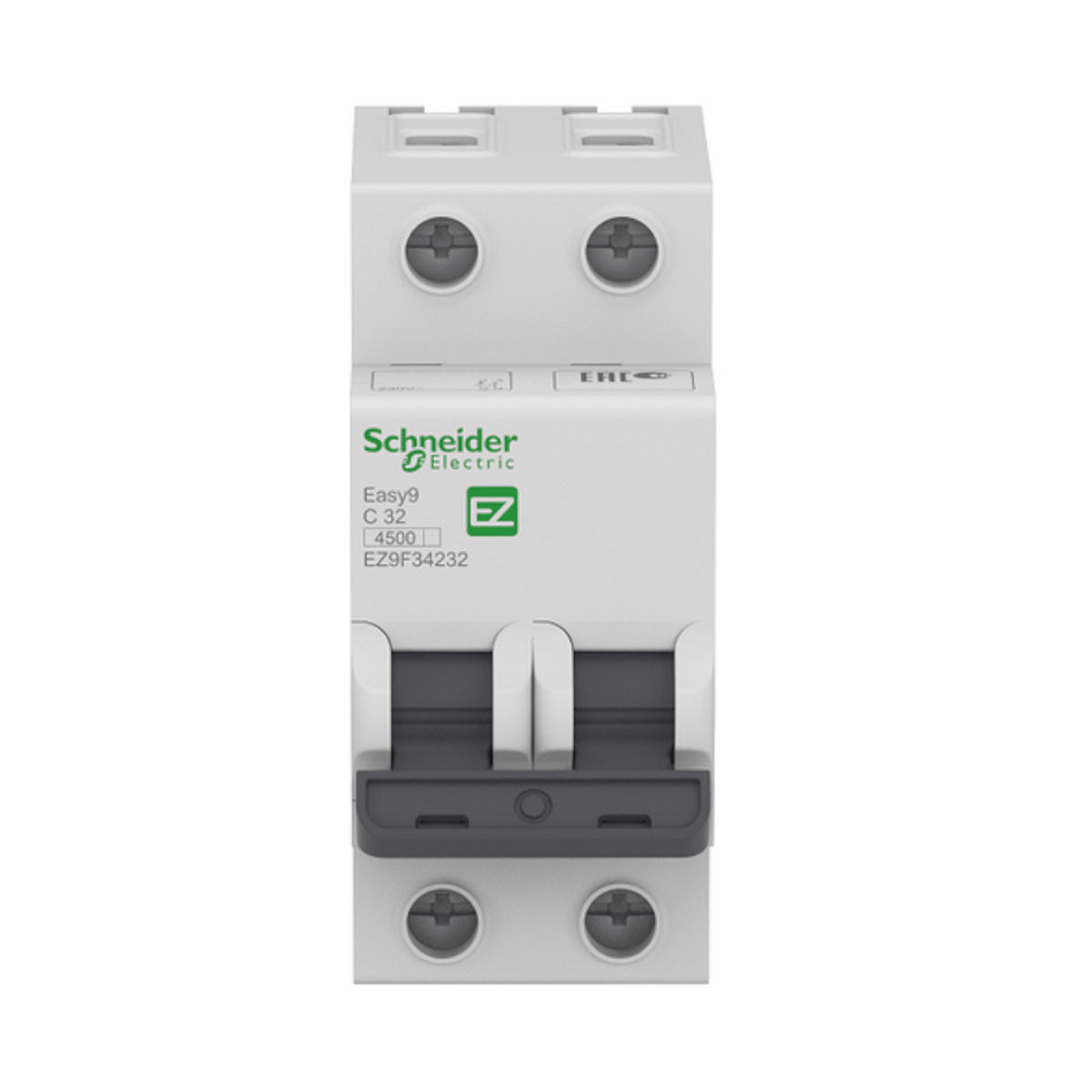 Disjuntor-Mini-Bipolar-01 Disjuntor Mini Bipolar 20A 400VCA C 3KA Easy9 Ez9F33220 Schneider - Imagem 1